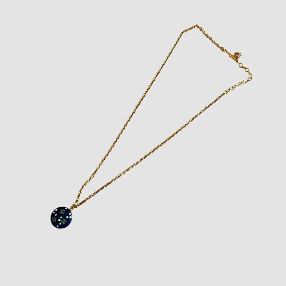 Chanel Necklace Black Resin